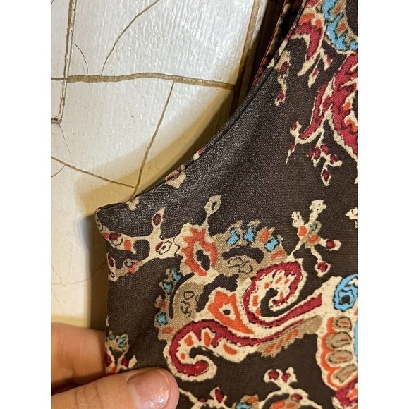 Lauren Ralph Lauren Dress Women Medium Colorful Paisley Sleeveless Stretch - Picture 5 of 8